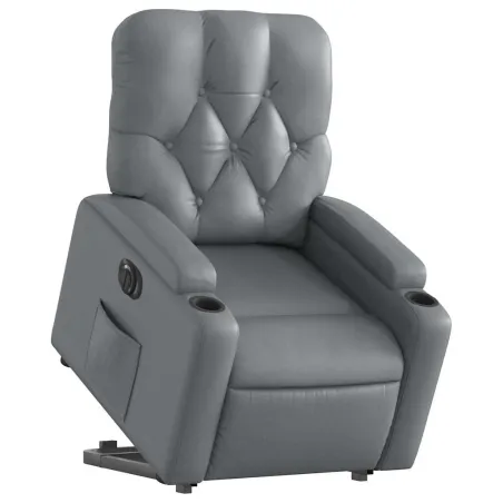 Fauteuil inclinable électrique gris similicuir