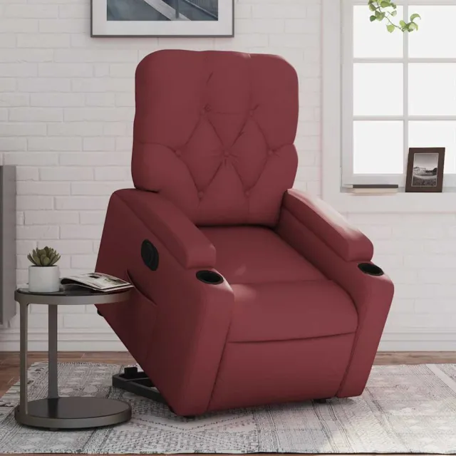 Fauteuil inclinable électrique rouge bordeaux similicuir