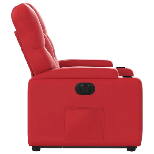Fauteuil inclinable électrique rouge similicuir