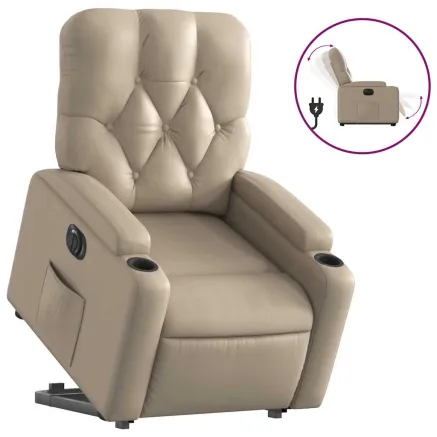 Fauteuil inclinable électrique cappuccino similicuir 2