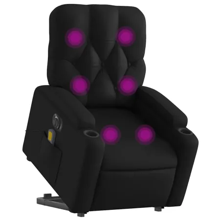 Fauteuil inclinable de massage électrique noir similicuir