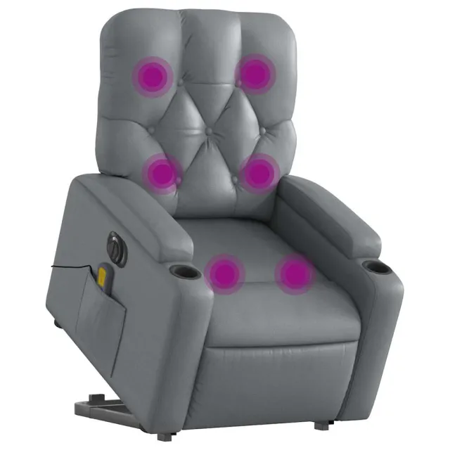 Fauteuil inclinable de massage électrique gris similicuir
