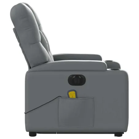 Fauteuil inclinable de massage électrique gris similicuir