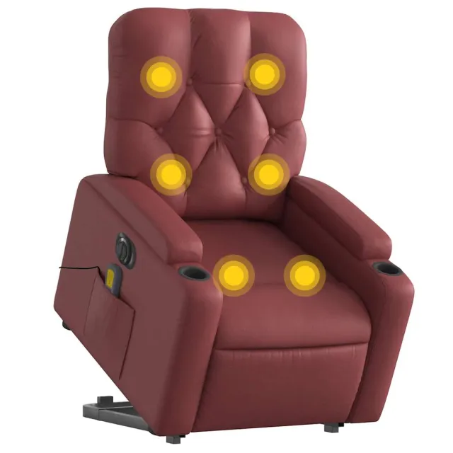 Fauteuil inclinable de massage électrique rouge bordeaux