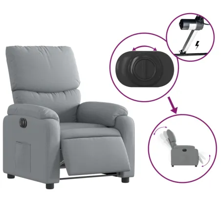 Fauteuil inclinable électrique Gris clair Tissu