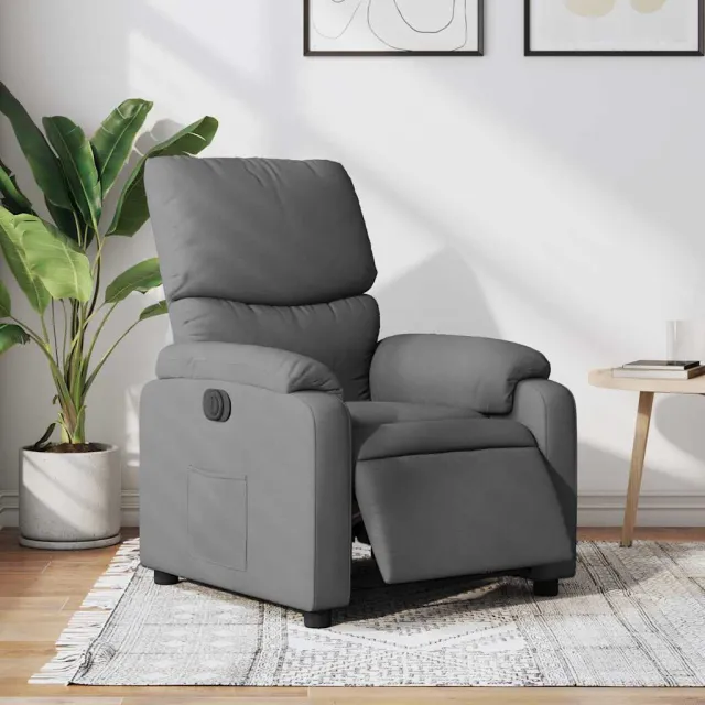 Fauteuil inclinable électrique Gris foncé Tissu