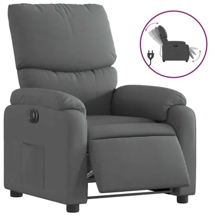 Fauteuil inclinable électrique Gris foncé Tissu 2