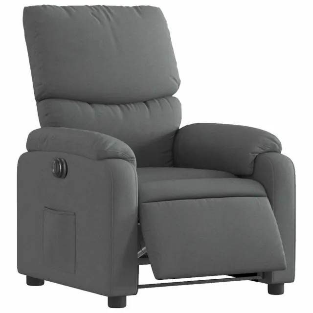 Fauteuil inclinable électrique Gris foncé Tissu