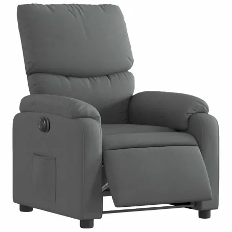 Fauteuil inclinable électrique Gris foncé Tissu