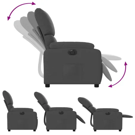 Fauteuil inclinable électrique Gris foncé Tissu