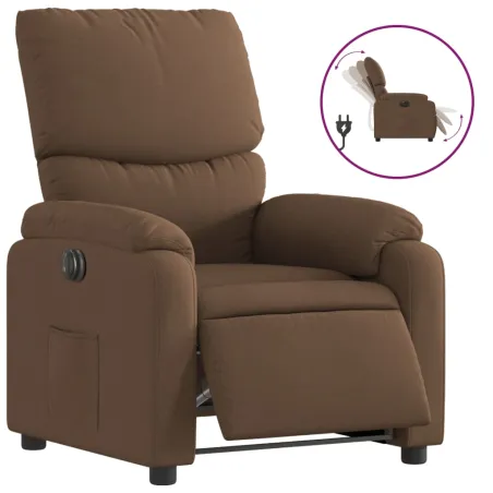 Fauteuil inclinable électrique Marron Tissu