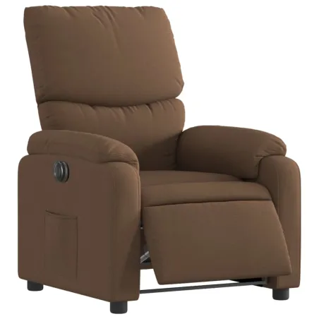 Fauteuil inclinable électrique Marron Tissu