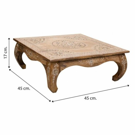 Mesa auxiliar Alexandra House Living Blanco Natural 45 x 17 x 45 cm 2