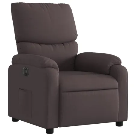 Fauteuil inclinable électrique Marron foncé Tissu