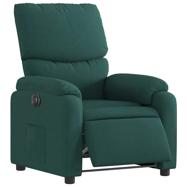 Fauteuil inclinable électrique Vert foncé Tissu