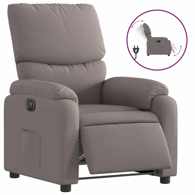 Fauteuil inclinable électrique Taupe Tissu