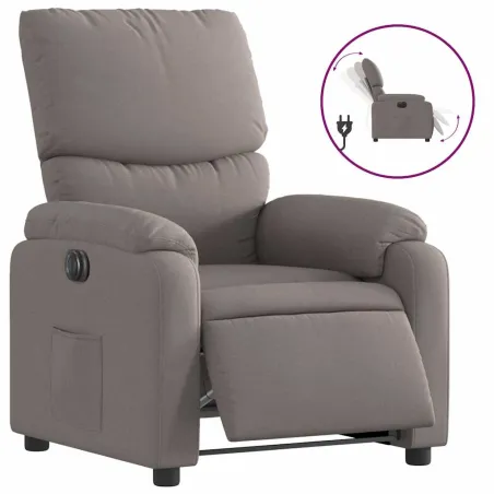 Fauteuil inclinable électrique Taupe Tissu