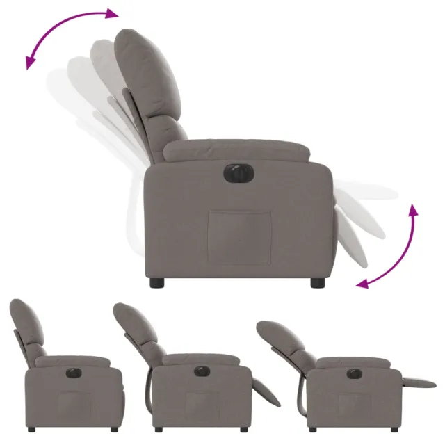 Fauteuil inclinable électrique Taupe Tissu