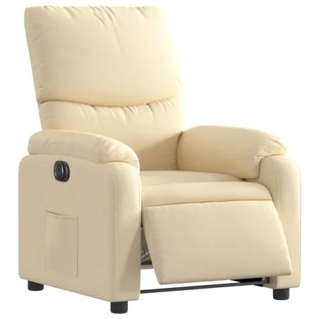 Fauteuil inclinable électrique Crème Tissu