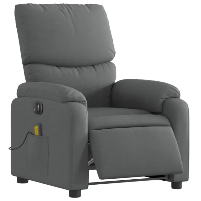 Fauteuil inclinable de massage électrique gris foncé tissu