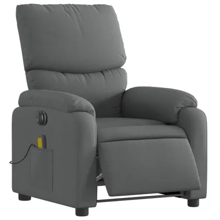 Fauteuil inclinable de massage électrique gris foncé tissu