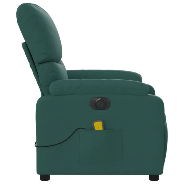 Fauteuil de massage inclinable électrique Vert foncé Tissu