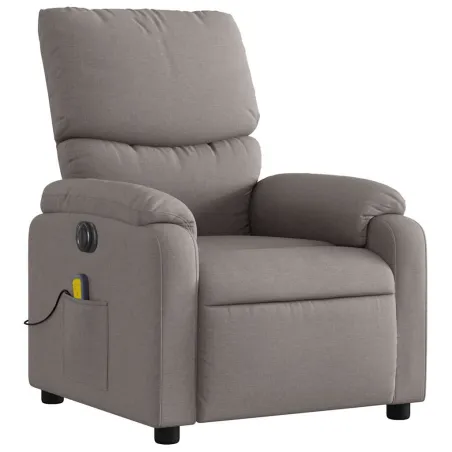 Fauteuil de massage inclinable électrique Taupe Tissu