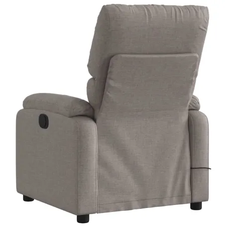 Fauteuil de massage inclinable électrique Taupe Tissu