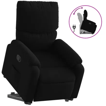 Fauteuil inclinable noir tissu 2