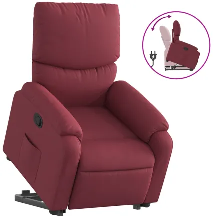 Fauteuil inclinable rouge bordeaux tissu 2
