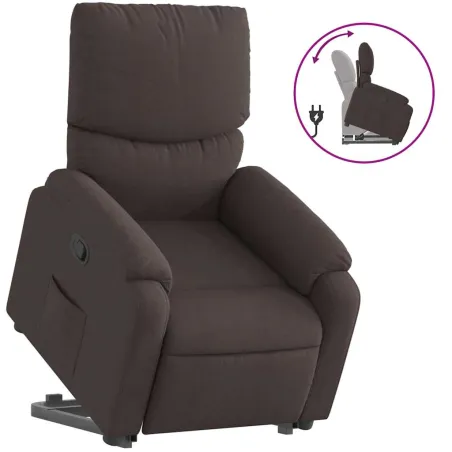 Fauteuil inclinable marron foncé tissu