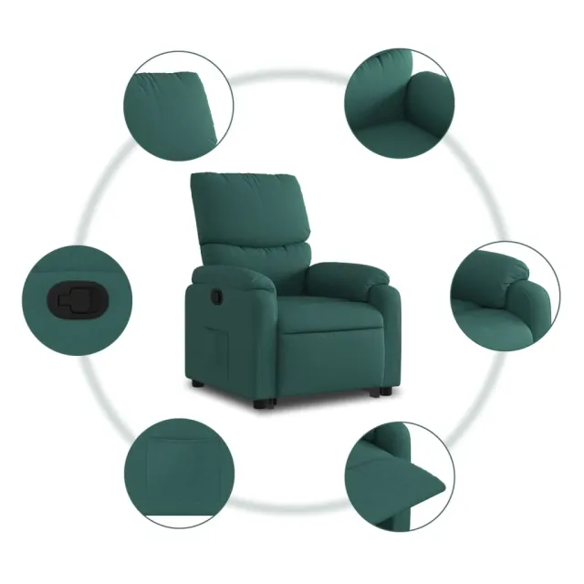 Fauteuil inclinable vert foncé tissu