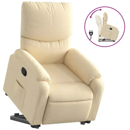 Fauteuil inclinable Crème Tissu 2