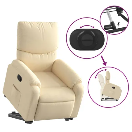 Fauteuil inclinable Crème Tissu