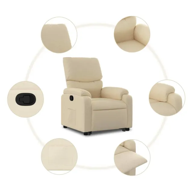 Fauteuil inclinable Crème Tissu