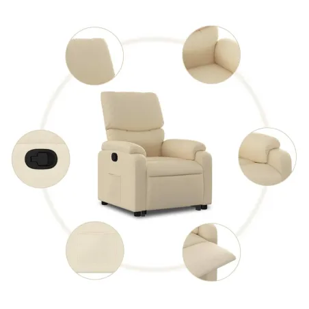 Fauteuil inclinable Crème Tissu