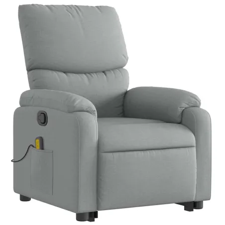Fauteuil de massage inclinable Gris clair Tissu
