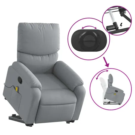 Fauteuil de massage inclinable Gris clair Tissu
