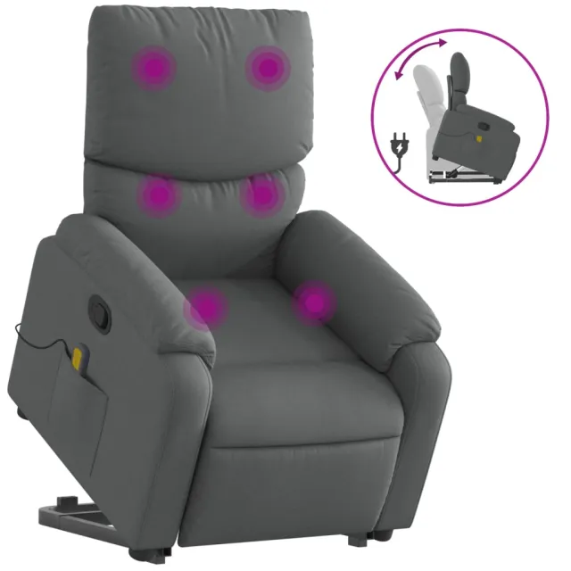 Fauteuil de massage inclinable Gris foncé Tissu