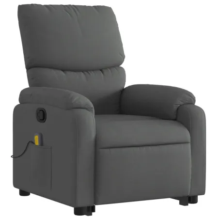 Fauteuil de massage inclinable Gris foncé Tissu