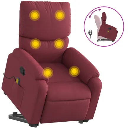 Fauteuil inclinable de massage Rouge bordeaux Tissu 2