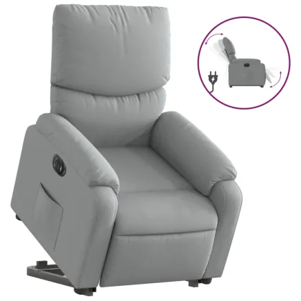 Fauteuil inclinable électrique gris clair tissu 2