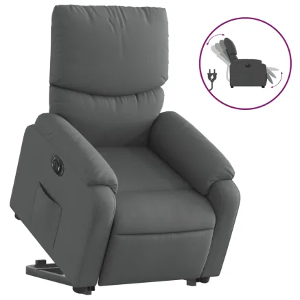 Fauteuil inclinable électrique gris foncé tissu 2