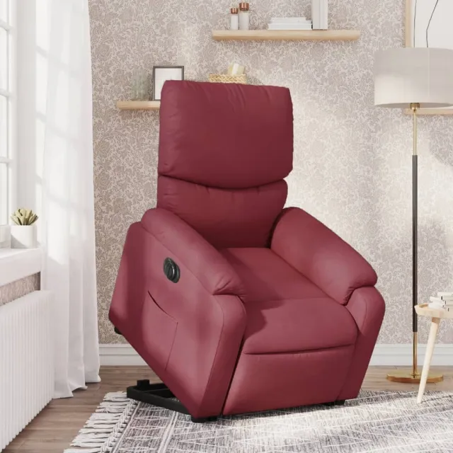 Fauteuil inclinable électrique rouge bordeaux tissu