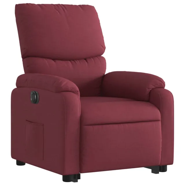 Fauteuil inclinable électrique rouge bordeaux tissu