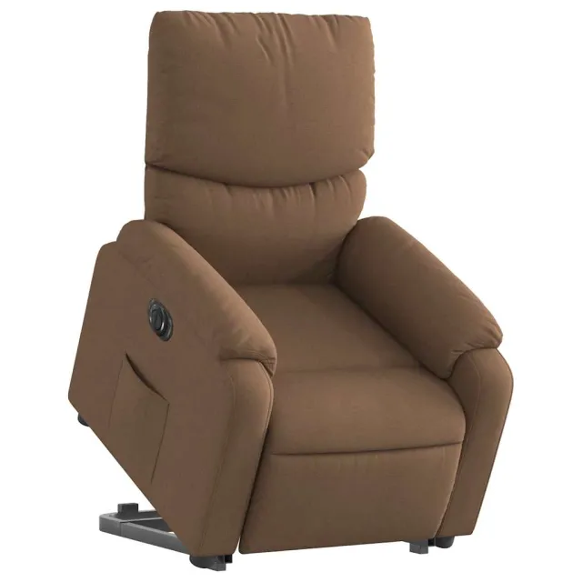 Fauteuil inclinable électrique marron tissu