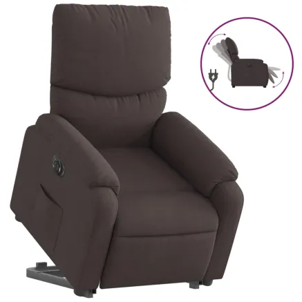 Fauteuil inclinable électrique marron foncé tissu 2