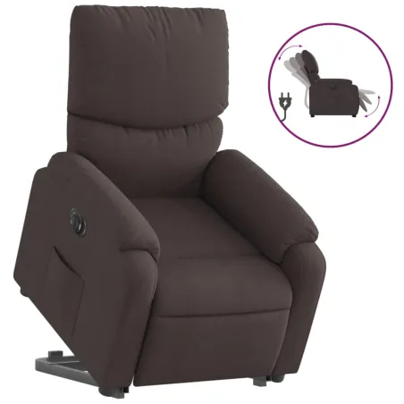 Fauteuil inclinable électrique marron foncé tissu