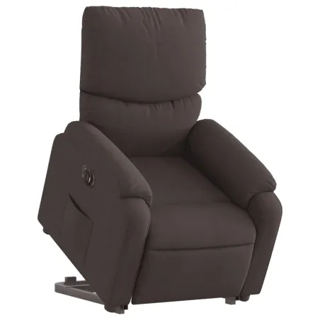 Fauteuil inclinable électrique marron foncé tissu