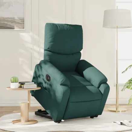 Fauteuil inclinable électrique vert foncé tissu